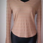 Tan V Neck Fitted Long Sleeve Shirt M is being swapped online for free