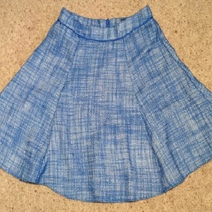 Light Blue Tweed Skater Skirt - size 6. is being swapped online for free