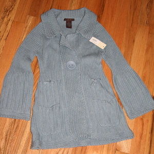 Blue cardigan (new with tags) is being swapped online for free