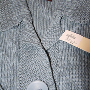 Blue cardigan (new with tags) is being swapped online for free