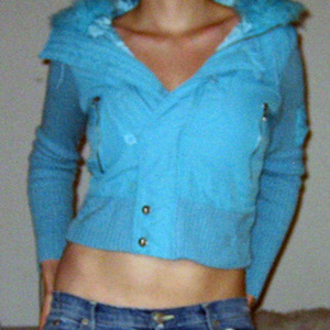 Blue Fur Trim Hoodie  is being swapped online for free