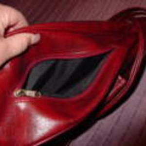 Red backpack style purse is being swapped online for free