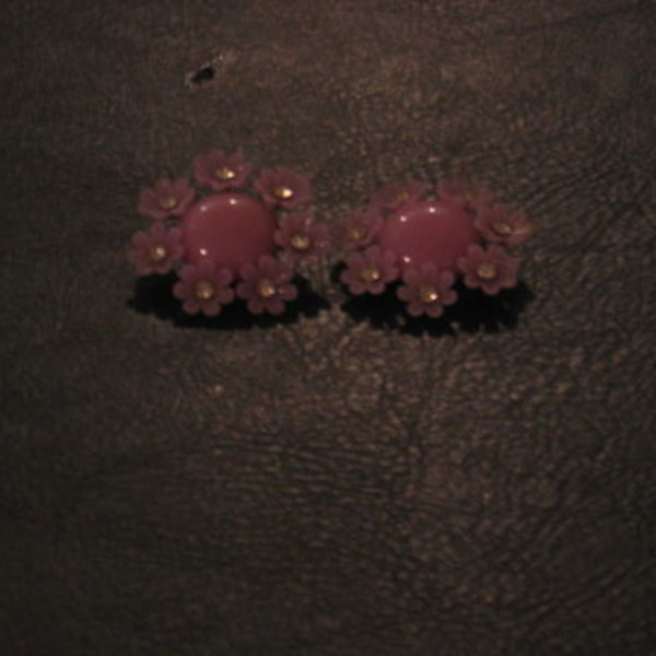 Pink Flower Clip Earrings, Vintage Style is being swapped online for free