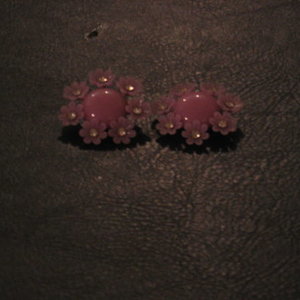 Pink Flower Clip Earrings, Vintage Style is being swapped online for free