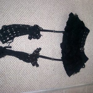 Goth mini skirt w legwarmers is being swapped online for free