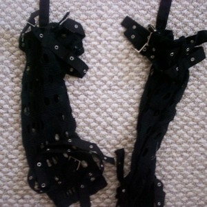 Goth mini skirt w legwarmers is being swapped online for free