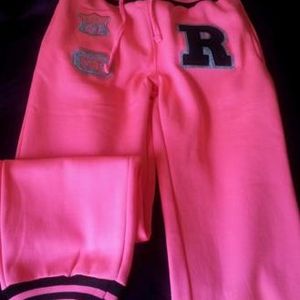 bnwt hot pink bottoms tracksuit style s/m or 8/10 uk is being swapped online for free