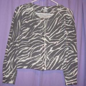 Zebra Print Cardigan (Sz. L) is being swapped online for free