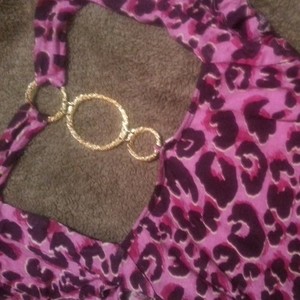 leopard print top pink & purple cute gold ring detail  is being swapped online for free
