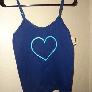Blue heart tank NWT s L is being swapped online for free