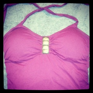 dark pink halter top m real cute!  is being swapped online for free