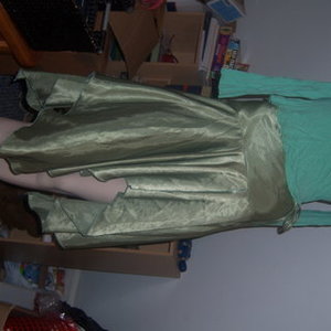 SMALL green silky skirt flare is being swapped online for free