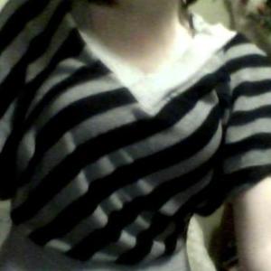 striped dark blue and grey top is being swapped online for free
