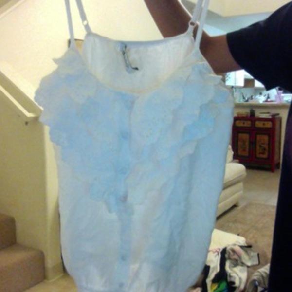 White ruffle top -F21 is being swapped online for free