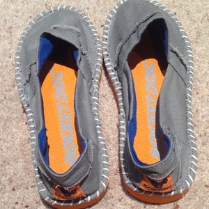 Rocket Dog Grey and Orange Plimsols - size 3.  is being swapped online for free