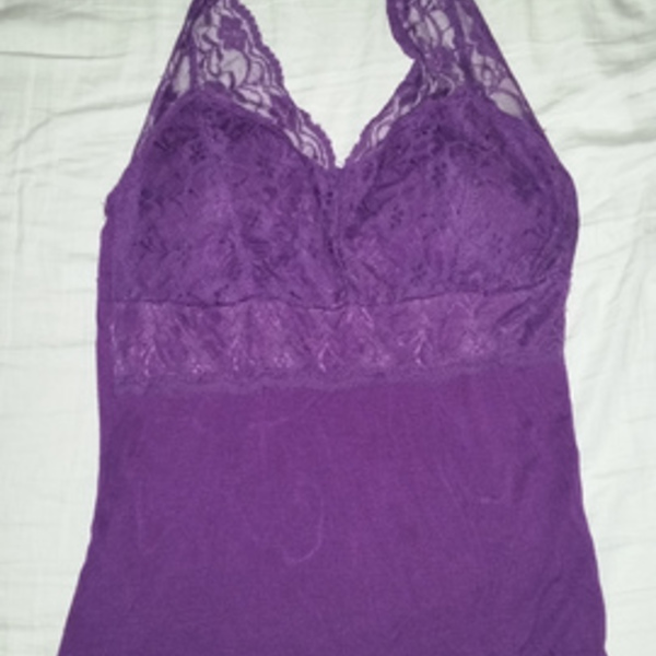 Purple lace halter top - M is being swapped online for free