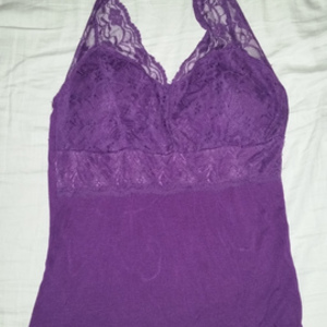 Purple lace halter top - M is being swapped online for free