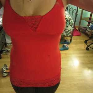 Red guess lace cami is being swapped online for free