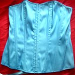 aqua/turquoise corset is being swapped online for free