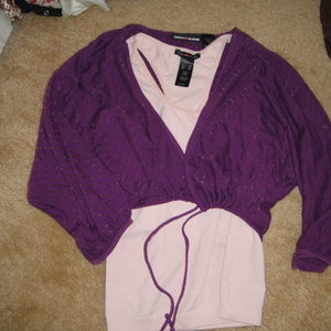 CL - DKNY Purple golden stripe crop top  is being swapped online for free