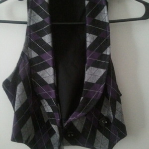 Purple grey black plaid vest from charlotte russe is being swapped online for free