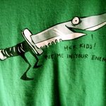 Stabby McKnife Threadless Shirt guys small is being swapped online for free