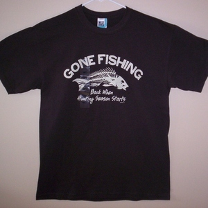 Brown Gone Fishing T-Shirt is being swapped online for free