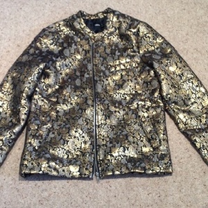 ASOS Metallic Jacquard Bomber Jacket - Size UK 6, gold and black.  is being swapped online for free