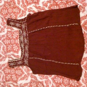 maroon boho babydoll tank is being swapped online for free