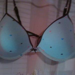 Cute light blue bra with hearts is being swapped online for free