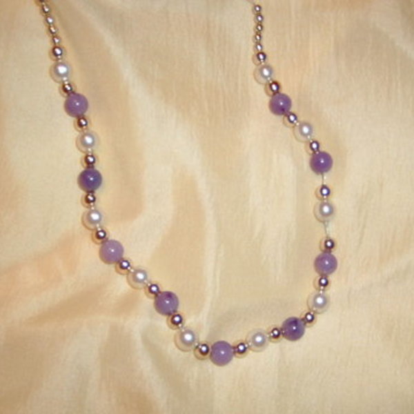 Silver Lavender & White pearl Necklace is being swapped online for free