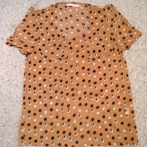 Orange Bubble Print Chiffon Blouse - size 8.  is being swapped online for free