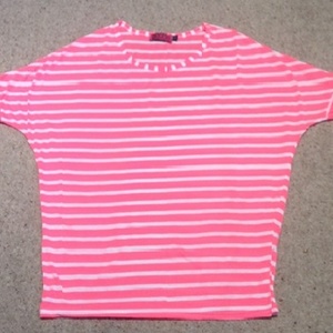 Boohoo Pink Striped Oversize Top - Size UK 6.  is being swapped online for free