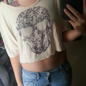 Charlotte Russe sparkle and skull crop top is being swapped online for free