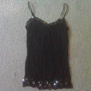 Very cute sequined black tank top size: small (Wet Seal) is being swapped online for free