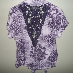 FULL TILT WHITE AND PURPLE TOP is being swapped online for free