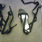 Sergio Zelcer Black Leather Ribbon Heels Size 6 (more like 7) is being swapped online for free