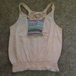 Mossimo Target Tank Top Lace back Aztec Tribal Print at front size L is being swapped online for free