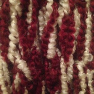 handmade red and white scarf is being swapped online for free