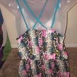 Drop waist snakeskin rainbow dress sz l is being swapped online for free