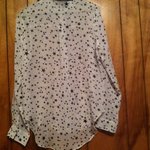 Lime Blue Medium white w/black stars sheer button up is being swapped online for free