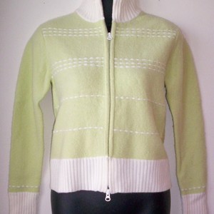 Frost Lime Green Zip Cardigan Sweater M is being swapped online for free