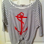 adorable anchor motif drapey tee from the Gap, size small is being swapped online for free