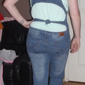 80s style dungerees 10/12 backless is being swapped online for free