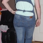 80s style dungerees 10/12 backless is being swapped online for free