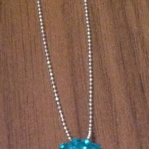 Shambala Blue Czech Crystal Ball Necklace - One Size. is being swapped online for free