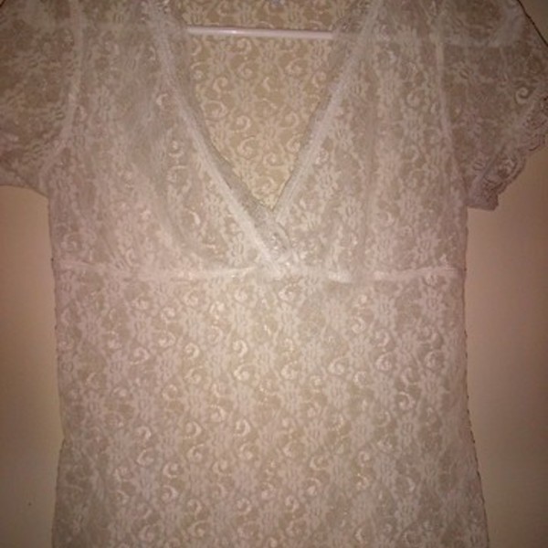 Lacey White Blouse medium is being swapped online for free