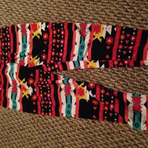 Aztec multicolored leggings. is being swapped online for free