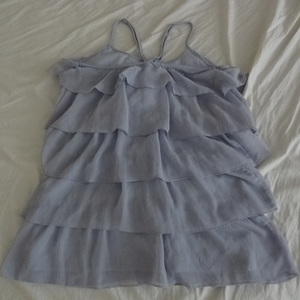 Cute Light Blue Ruffled Tank Top is being swapped online for free