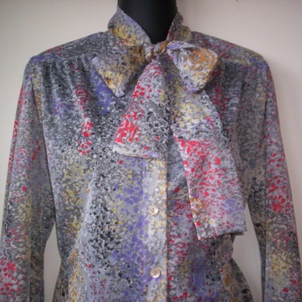 Vintage Sheer Abstract Blouse S-M is being swapped online for free